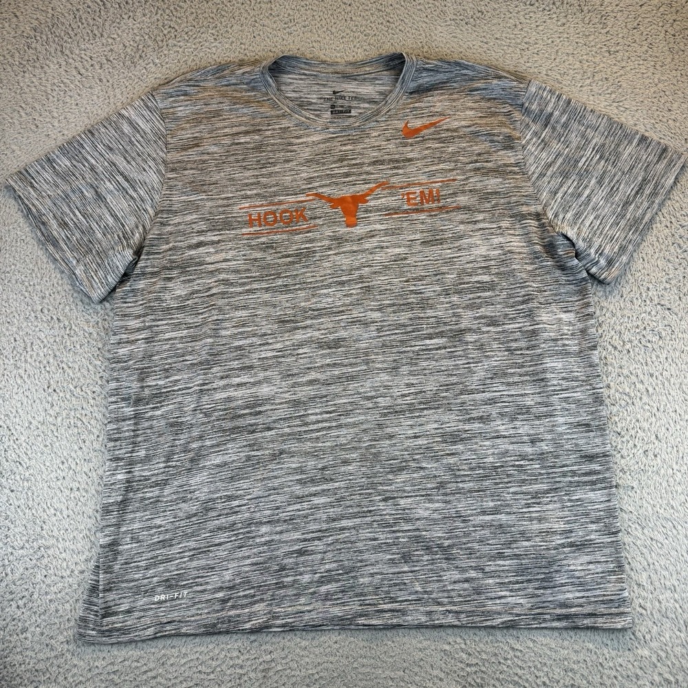 Nike Texas Longhorns Shirt Mens Xxl Gray Football Gym Dri-Fit Hook Em